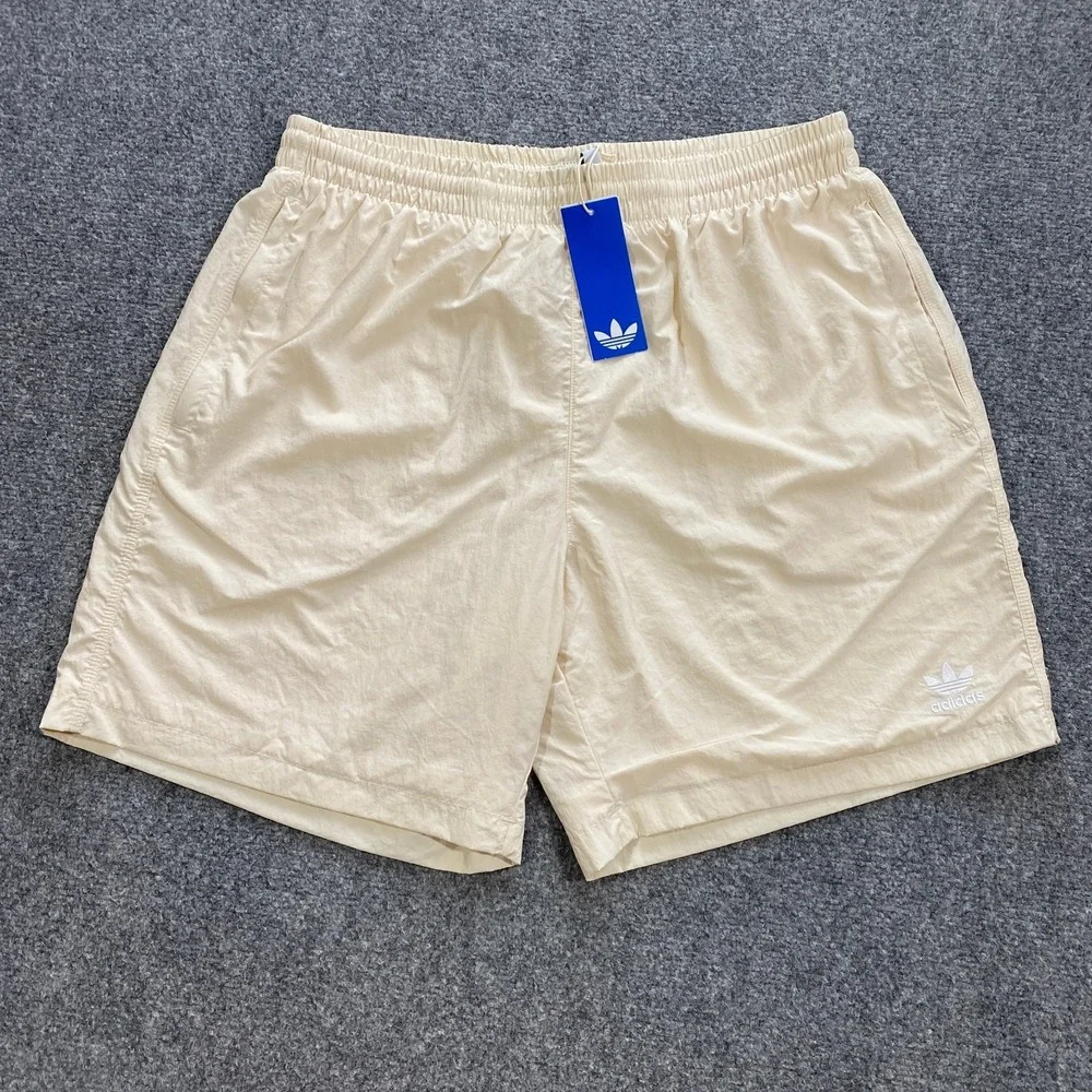 Adidas Trefoil Essentials Woven Shorts Adult L Off-White Casual Comfort Athletic